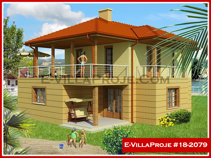 157 m² 2 Katlı (Dubleks) 4+1 Modern Çelik Konstrüksiyon Villa (Ev Villa Proje #18 - 2079) Cephe Görünümü ve Kat Planı