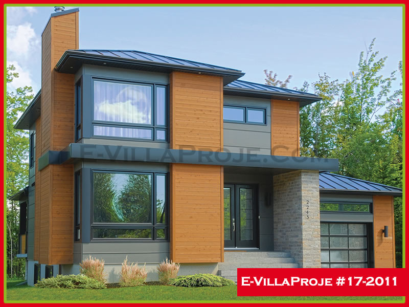 159 m² 2 Katlı (Dubleks) 4+1 Modern Çelik Konstrüksiyon Villa (Ev Villa Proje #17 - 2011) Cephe Görünümü ve Kat Planı