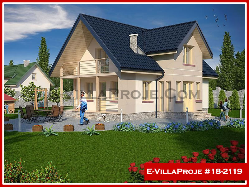 160 m² 2 Katlı (Dubleks) 4+1 Modern Çelik Konstrüksiyon Villa (Ev Villa Proje #18 - 2119) Cephe Görünümü ve Kat Planı
