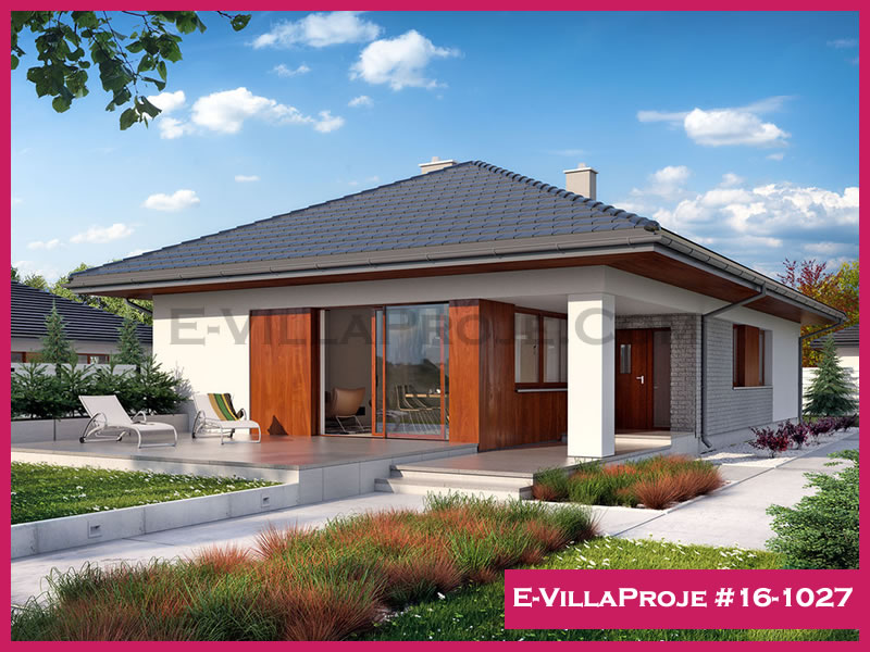 160 m² Tek Katlı 4+1 Modern Çelik Konstrüksiyon Villa (Ev Villa Proje #16 - 1027) Cephe Görünümü ve Kat Planı
