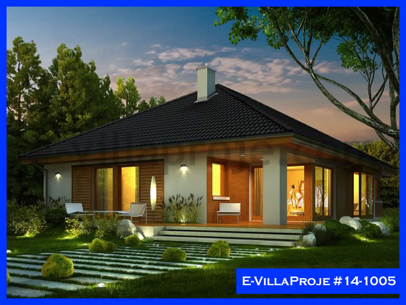 161 m² Tek Katlı 4+1 Özel Tasarım  Proje Çelik Konstrüksiyon Villa (Ev Villa Proje #14 - 1005) Cephe Görünümü ve Kat Planı