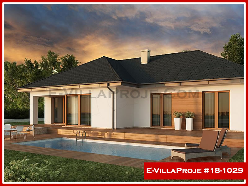 161 m² Tek Katlı 4+1 Ultra Lüks Çelik Konstrüksiyon Villa (Ev Villa Proje #18 - 1029) Cephe Görünümü ve Kat Planı