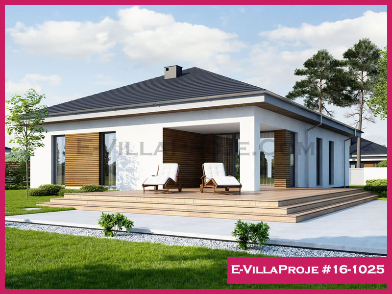 162 m² Tek Katlı 4+1 Modern Çelik Konstrüksiyon Villa (Ev Villa Proje #16 - 1025) Cephe Görünümü ve Kat Planı