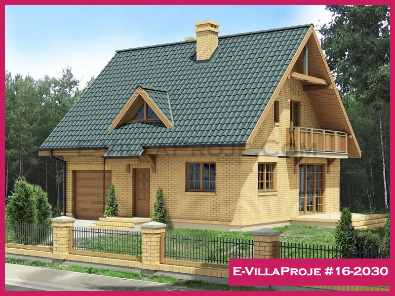 163 m² 2 Katlı (Dubleks) 4+1 Modern Çelik Konstrüksiyon Villa (Ev Villa Proje #16 - 2030) Cephe Görünümü ve Kat Planı