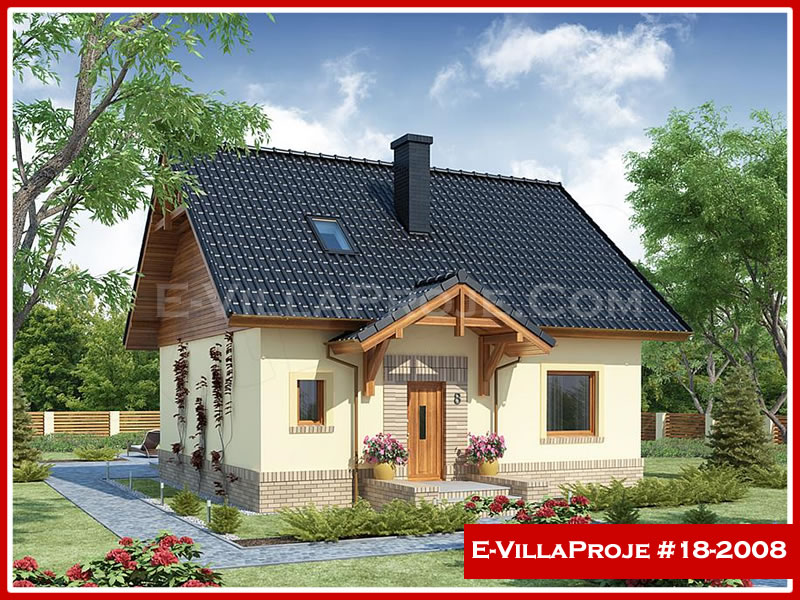 164 m² 2 Katlı (Dubleks) 4+1 Amerikan Çelik Konstrüksiyon Villa (Ev Villa Proje #18 - 2008) Cephe Görünümü ve Kat Planı