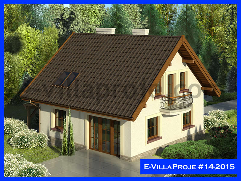 165 m² 2 Katlı (Dubleks) 4+1 Özel Tasarım  Proje Çelik Konstrüksiyon Villa (Ev Villa Proje #14 - 2015) Cephe Görünümü ve Kat Planı