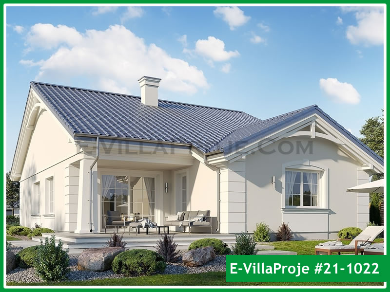 165 m² Tek Katlı 4+1 Geleneksel Çelik Konstrüksiyon Villa (Ev Villa Proje #21 - 1022) Cephe Görünümü ve Kat Planı
