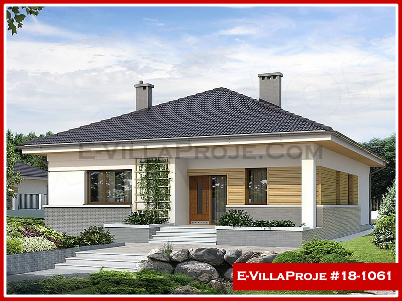 165 m² Tek Katlı 4+1 Ekonomik Çelik Konstrüksiyon Villa (Ev Villa Proje #18 - 1061) Cephe Görünümü ve Kat Planı