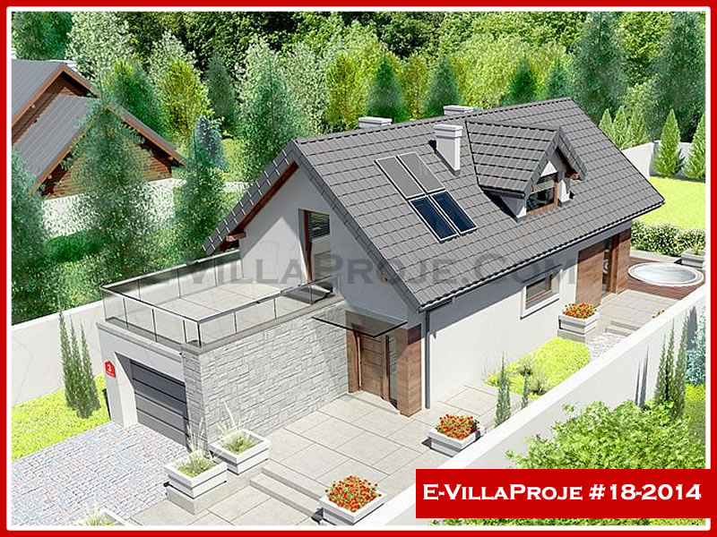 166 m² 2 Katlı (Dubleks) 4+1 Havuzlu Çelik Konstrüksiyon Villa (Ev Villa Proje #18 - 2014) Cephe Görünümü ve Kat Planı