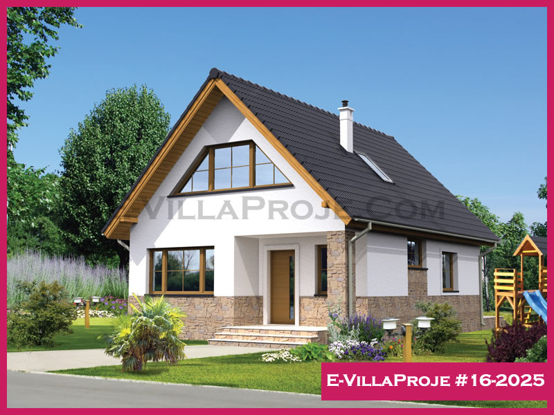 167 m² 2 Katlı (Dubleks) 4+1 Akdeniz Çelik Konstrüksiyon Villa (Ev Villa Proje #16 - 2025) Cephe Görünümü ve Kat Planı