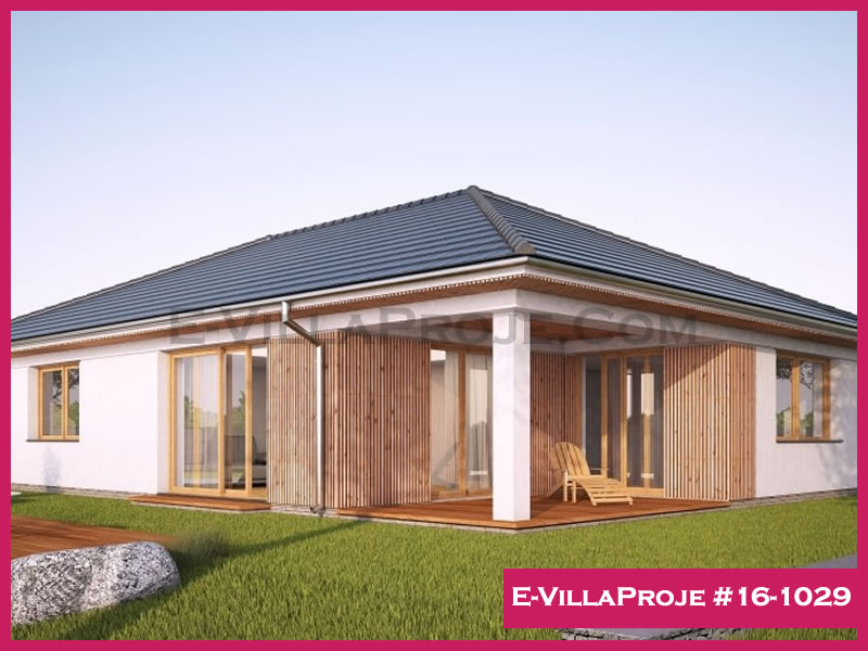 168 m² Tek Katlı 4+1 Çiftlik Çelik Konstrüksiyon Villa (Ev Villa Proje #16 - 1029) Cephe Görünümü ve Kat Planı