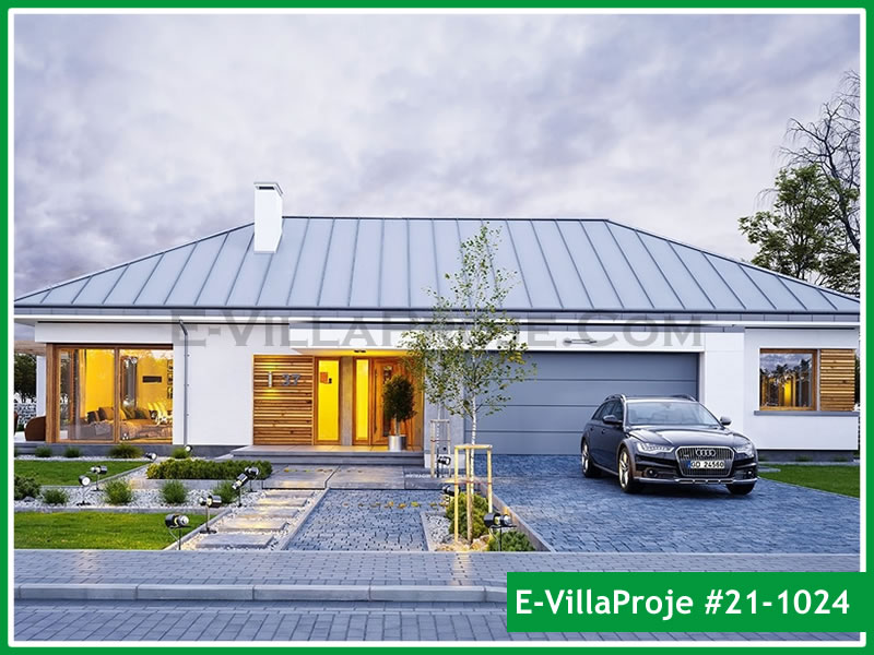 169 m² Tek Katlı 4+1 Ekonomik Çelik Konstrüksiyon Villa (Ev Villa Proje #21 - 1024) Cephe Görünümü ve Kat Planı