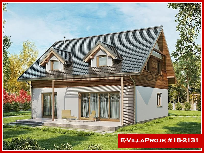 170 m² 2 Katlı (Dubleks) 4+1 Amerikan Çelik Konstrüksiyon Villa (Ev Villa Proje #18 - 2131) Cephe Görünümü ve Kat Planı