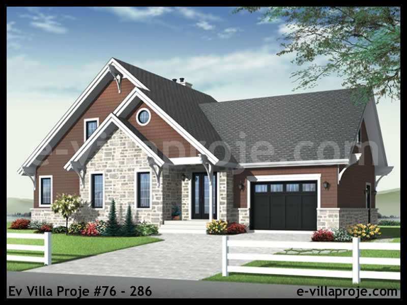 170 m² 2 Katlı (Dubleks) 4+1 Çiftlik Çelik Konstrüksiyon Villa (Ev Villa Proje #76 - 286) Cephe Görünümü ve Kat Planı