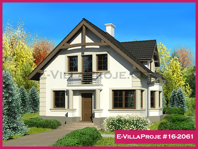 170 m² 2 Katlı (Dubleks) 4+1 Taş Çelik Konstrüksiyon Villa (Ev Villa Proje #16 - 2061) Cephe Görünümü ve Kat Planı