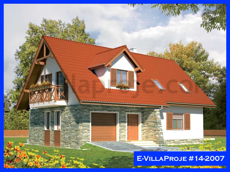 170 m² 2 Katlı (Dubleks) 4+1 Özel Tasarım  Proje Çelik Konstrüksiyon Villa (Ev Villa Proje #14 - 2007) Cephe Görünümü ve Kat Planı