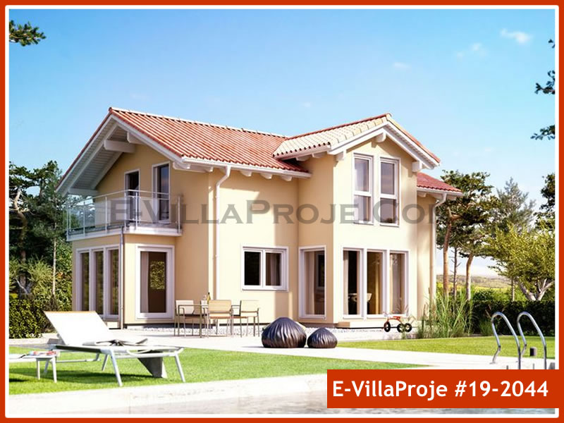 171 m² 2 Katlı (Dubleks) 4+1 Özel Tasarım  Proje Çelik Konstrüksiyon Villa (Ev Villa Proje #19 - 2044) Cephe Görünümü ve Kat Planı