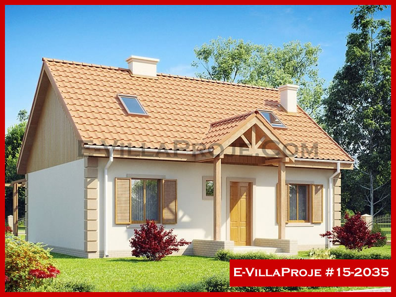 172 m² 2 Katlı (Dubleks) 4+1 Amerikan Çelik Konstrüksiyon Villa (Ev Villa Proje #15 - 2035) Cephe Görünümü ve Kat Planı