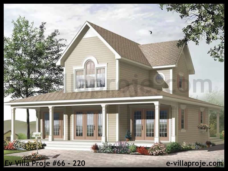 176 m² 2 Katlı (Dubleks) 4+1 Geleneksel Çelik Konstrüksiyon Villa (Ev Villa Proje #66 - 220) Cephe Görünümü ve Kat Planı