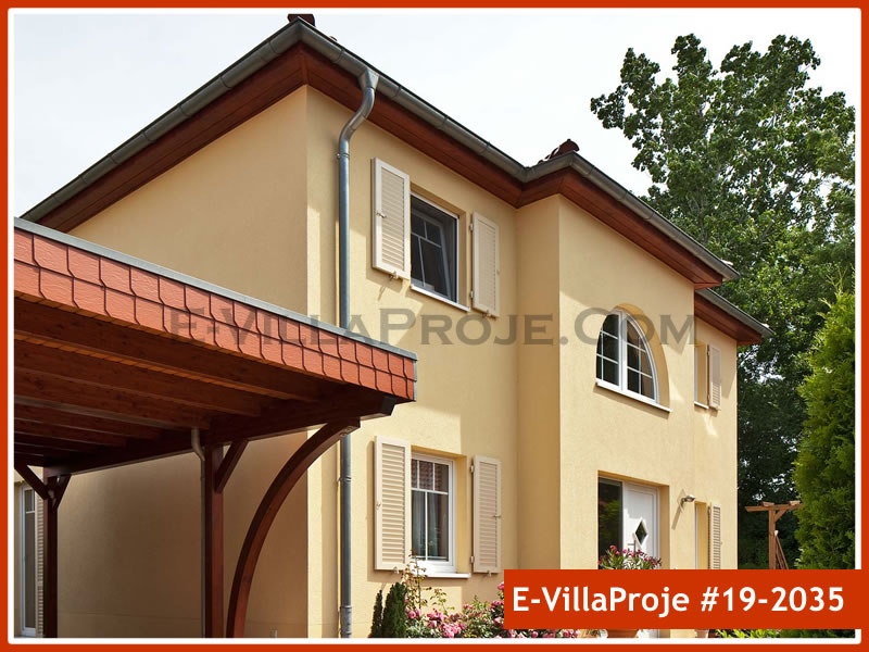 177 m² 2 Katlı (Dubleks) 4+1 Ekonomik Çelik Konstrüksiyon Villa (Ev Villa Proje #19 - 2035) Cephe Görünümü ve Kat Planı