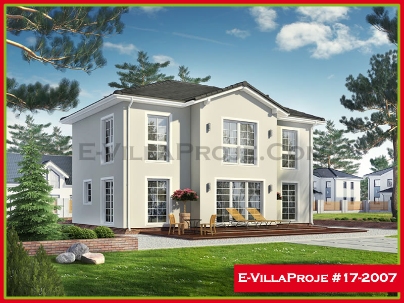 177 m² 2 Katlı (Dubleks) 4+1 Modern Çelik Konstrüksiyon Villa (Ev Villa Proje #17 - 2007) Cephe Görünümü ve Kat Planı