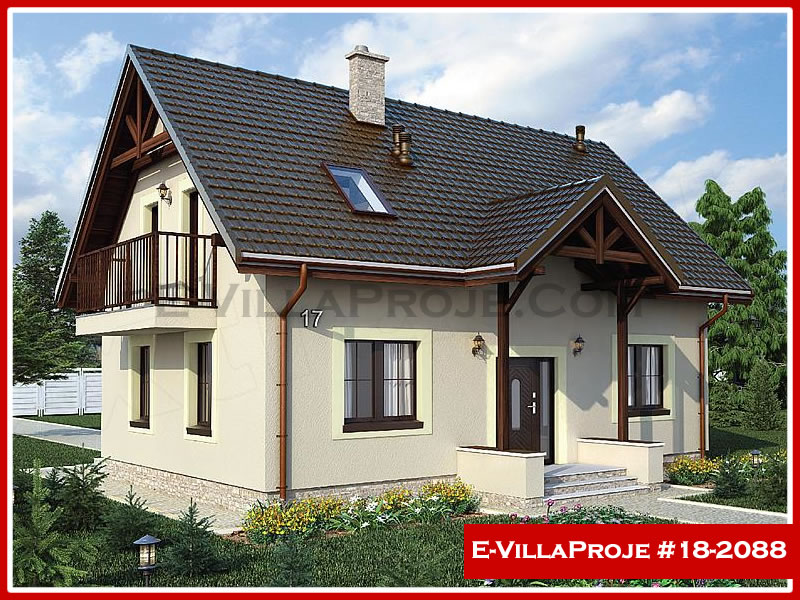 178 m² 2 Katlı (Dubleks) 4+1 Özel Tasarım  Proje Çelik Konstrüksiyon Villa (Ev Villa Proje #18 - 2088) Cephe Görünümü ve Kat Planı
