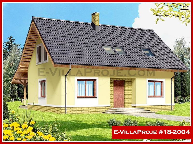 179 m² 2 Katlı (Dubleks) 4+1 Amerikan Çelik Konstrüksiyon Villa (Ev Villa Proje #18 - 2004) Cephe Görünümü ve Kat Planı