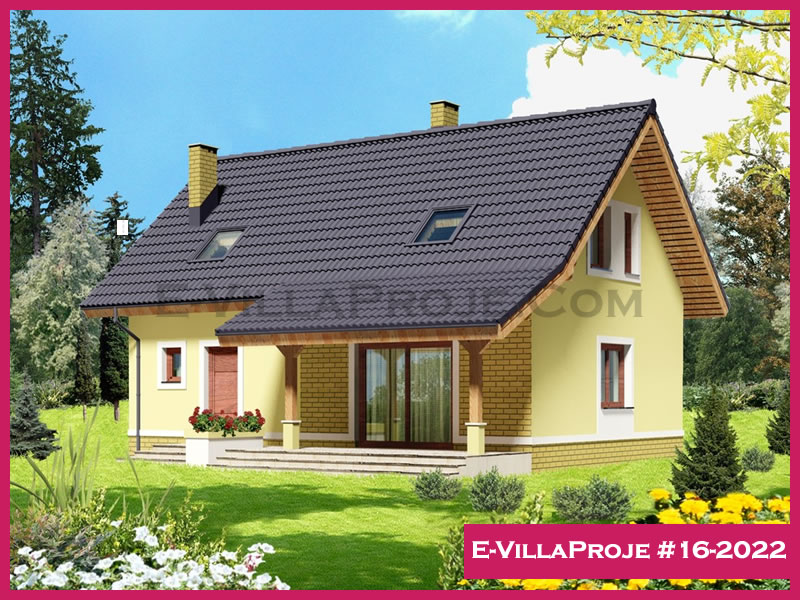 179 m² 2 Katlı (Dubleks) 4+1 Amerikan Çelik Konstrüksiyon Villa (Ev Villa Proje #16 - 2022) Cephe Görünümü ve Kat Planı