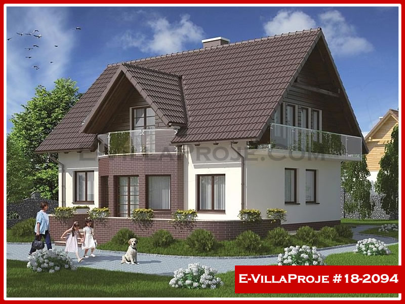 179 m² 2 Katlı (Dubleks) 4+1 Şehir Tarzı lar Çelik Konstrüksiyon Villa (Ev Villa Proje #18 - 2094) Cephe Görünümü ve Kat Planı