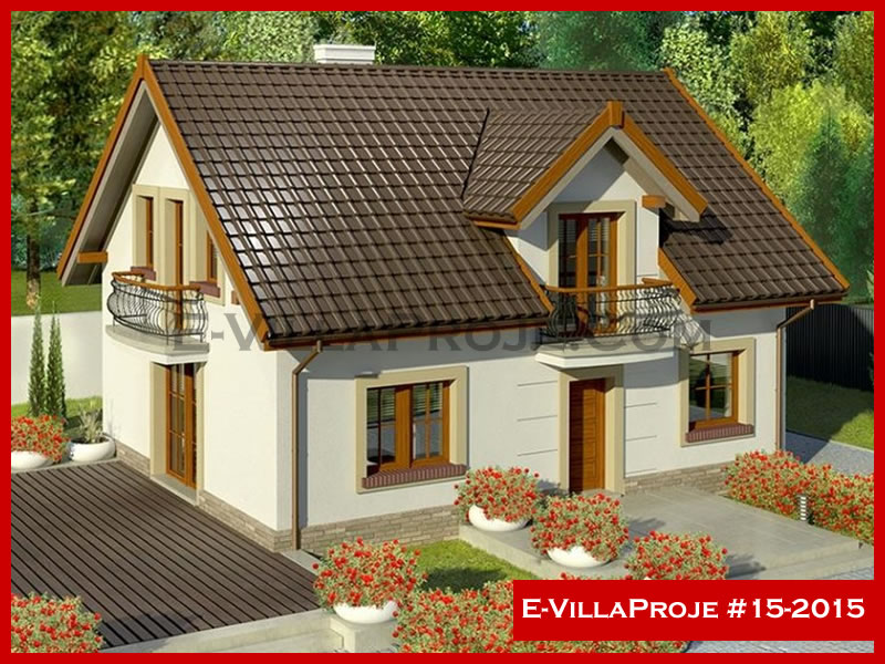 180 m² 2 Katlı (Dubleks) 5+1 Amerikan Çelik Konstrüksiyon Villa (Ev Villa Proje #15 - 2015) Cephe Görünümü ve Kat Planı