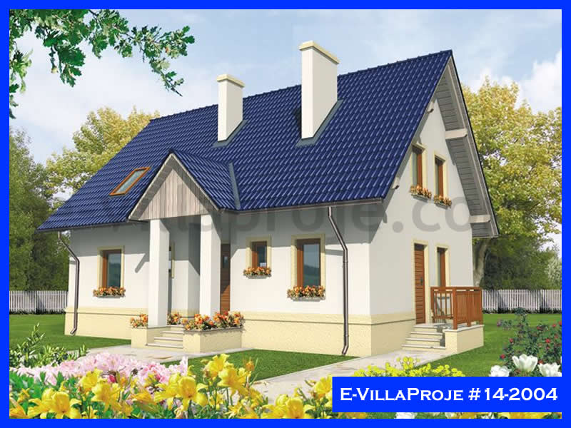 181 m² 2 Katlı (Dubleks) 5+1 Özel Tasarım  Proje Çelik Konstrüksiyon Villa (Ev Villa Proje #14 - 2004) Cephe Görünümü ve Kat Planı