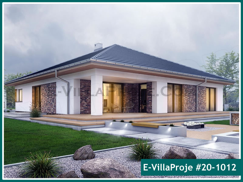 183 m² Tek Katlı 5+1 Modern Çelik Konstrüksiyon Villa (Ev Villa Proje #20 - 1012) Cephe Görünümü ve Kat Planı