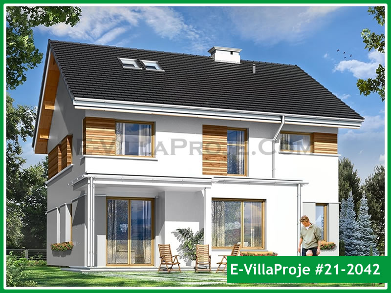 184 m² 2 Katlı (Dubleks) 5+1 Ekonomik Çelik Konstrüksiyon Villa (Ev Villa Proje #21 - 2042) Cephe Görünümü ve Kat Planı