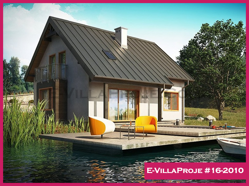 185 m² 2 Katlı (Dubleks) 5+1 Amerikan Çelik Konstrüksiyon Villa (Ev Villa Proje #16 - 2010) Cephe Görünümü ve Kat Planı