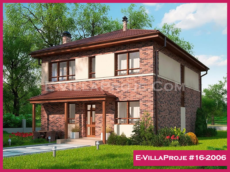 185 m² 2 Katlı (Dubleks) 5+1 Taş Çelik Konstrüksiyon Villa (Ev Villa Proje #16 - 2006) Cephe Görünümü ve Kat Planı