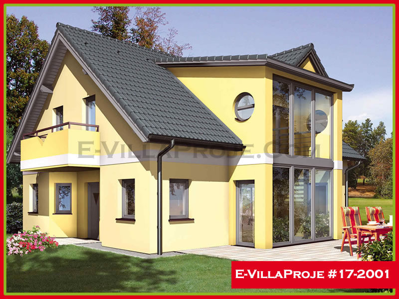 185 m² 2 Katlı (Dubleks) 5+1 Modern Çelik Konstrüksiyon Villa (Ev Villa Proje #17 - 2001) Cephe Görünümü ve Kat Planı