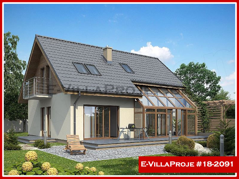 186 m² 2 Katlı (Dubleks) 5+1 Özel Tasarım  Proje Çelik Konstrüksiyon Villa (Ev Villa Proje #18 - 2091) Cephe Görünümü ve Kat Planı