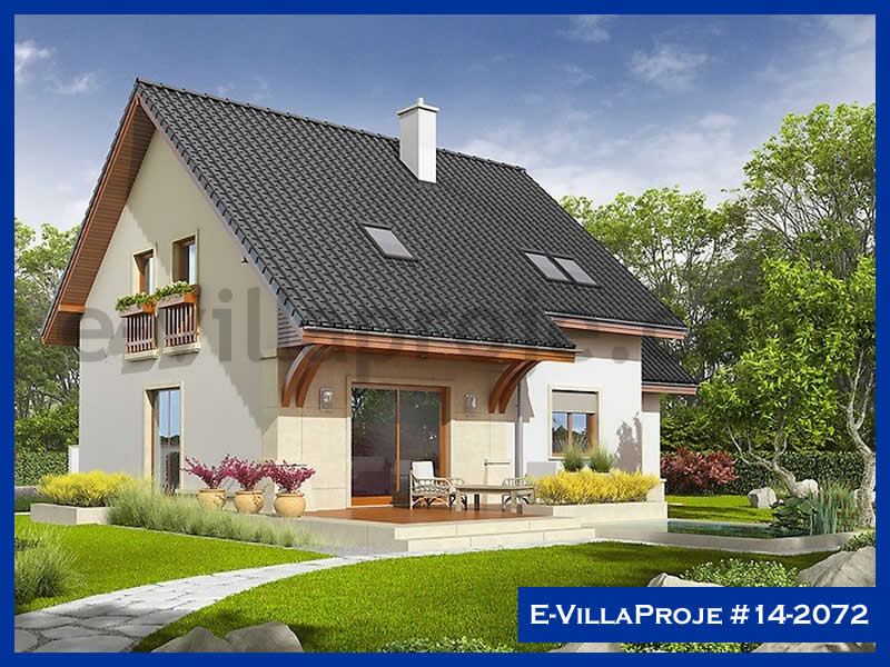 187 m² 2 Katlı (Dubleks) 5+1 Amerikan Çelik Konstrüksiyon Villa (Ev Villa Proje #14 - 2072) Cephe Görünümü ve Kat Planı