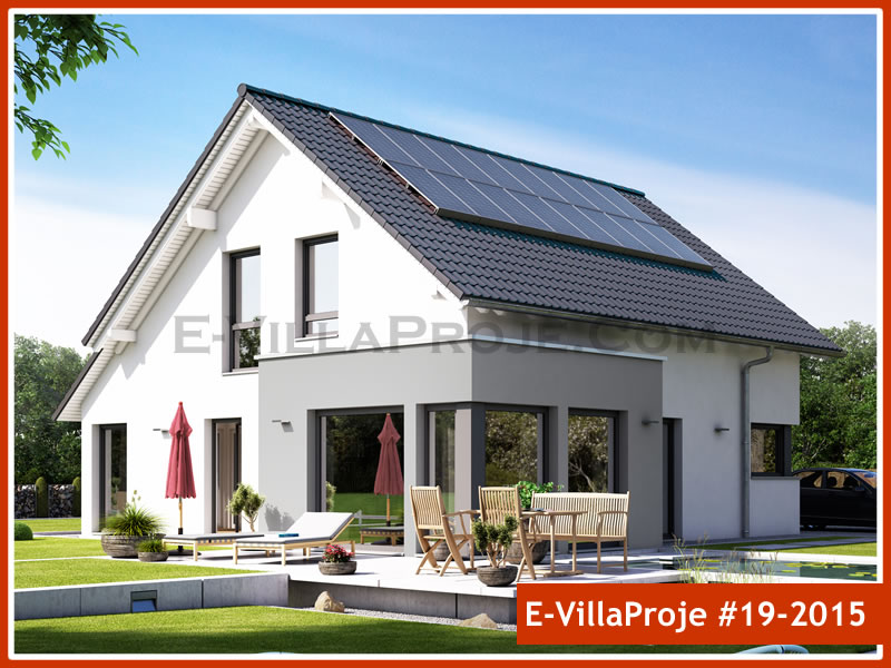 188 m² 2 Katlı (Dubleks) 5+1 Amerikan Çelik Konstrüksiyon Villa (Ev Villa Proje #19 - 2015) Cephe Görünümü ve Kat Planı