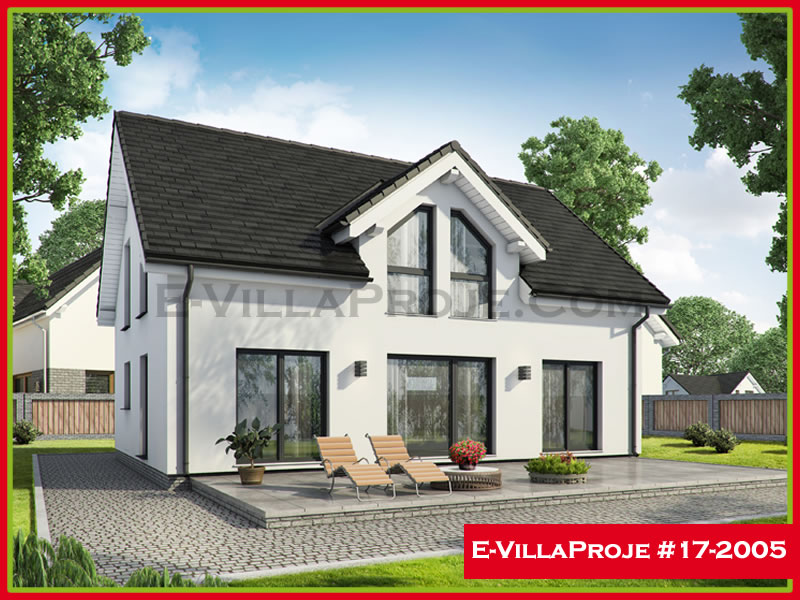 188 m² 2 Katlı (Dubleks) 5+1 Akdeniz Çelik Konstrüksiyon Villa (Ev Villa Proje #17 - 2005) Cephe Görünümü ve Kat Planı