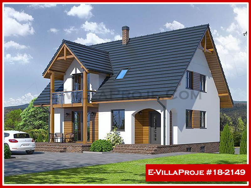 188 m² 2 Katlı (Dubleks) 5+1 Şehir Tarzı lar Çelik Konstrüksiyon Villa (Ev Villa Proje #18 - 2149) Cephe Görünümü ve Kat Planı