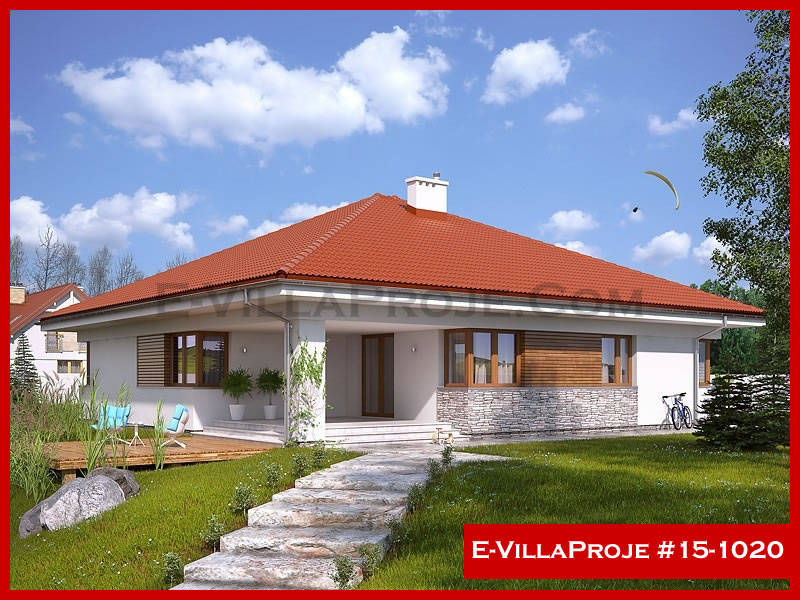 188 m² Tek Katlı 5+1 Özel Tasarım  Proje Çelik Konstrüksiyon Villa (Ev Villa Proje #15 - 1020) Cephe Görünümü ve Kat Planı