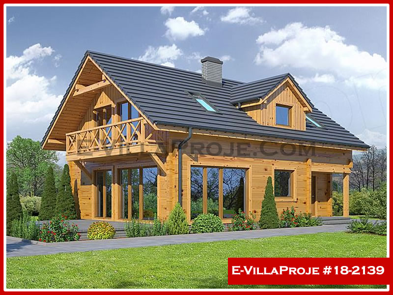 189 m² 2 Katlı (Dubleks) 5+1 Ahşap Çelik Konstrüksiyon Villa (Ev Villa Proje #18 - 2139) Cephe Görünümü ve Kat Planı