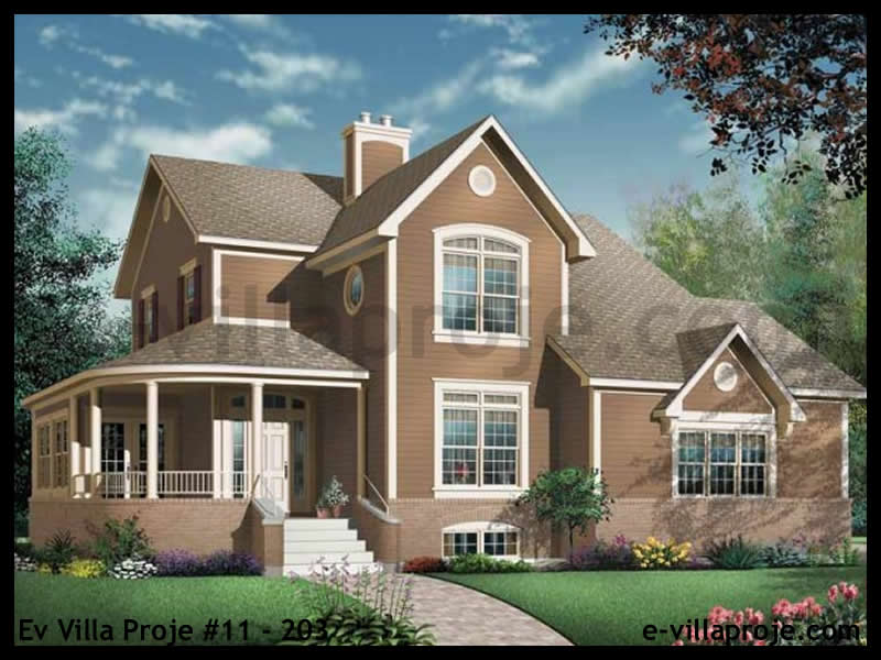 189 m² 2 Katlı (Dubleks) 5+1 Özel Tasarım  Proje Çelik Konstrüksiyon Villa (Ev Villa Proje #11 - 203) Cephe Görünümü ve Kat Planı