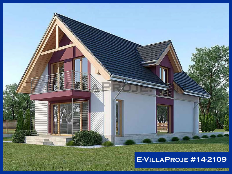 190 m² 2 Katlı (Dubleks) 5+1 Çiftlik Çelik Konstrüksiyon Villa (Ev Villa Proje #14 - 2109) Cephe Görünümü ve Kat Planı
