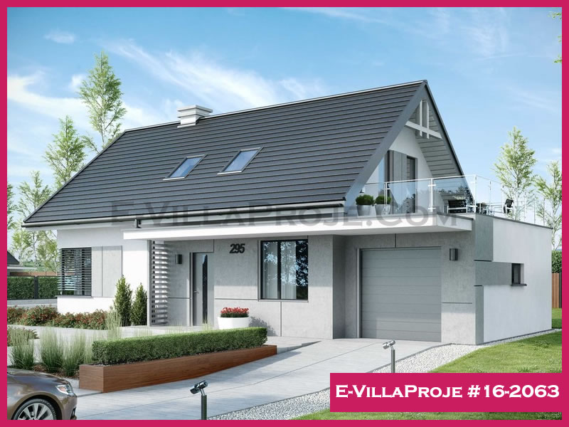190 m² 2 Katlı (Dubleks) 5+1 Modern Çelik Konstrüksiyon Villa (Ev Villa Proje #16 - 2063) Cephe Görünümü ve Kat Planı