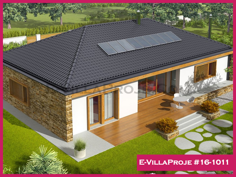 190 m² Tek Katlı 5+1 Özel Tasarım  Proje Çelik Konstrüksiyon Villa (Ev Villa Proje #16 - 1011) Cephe Görünümü ve Kat Planı