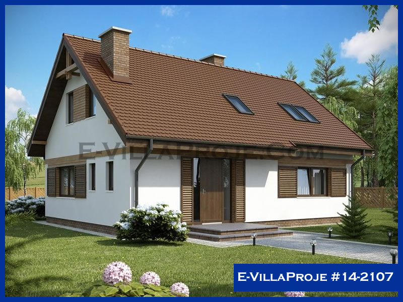 191 m² 2 Katlı (Dubleks) 5+1 Çiftlik Çelik Konstrüksiyon Villa (Ev Villa Proje #14 - 2107) Cephe Görünümü ve Kat Planı