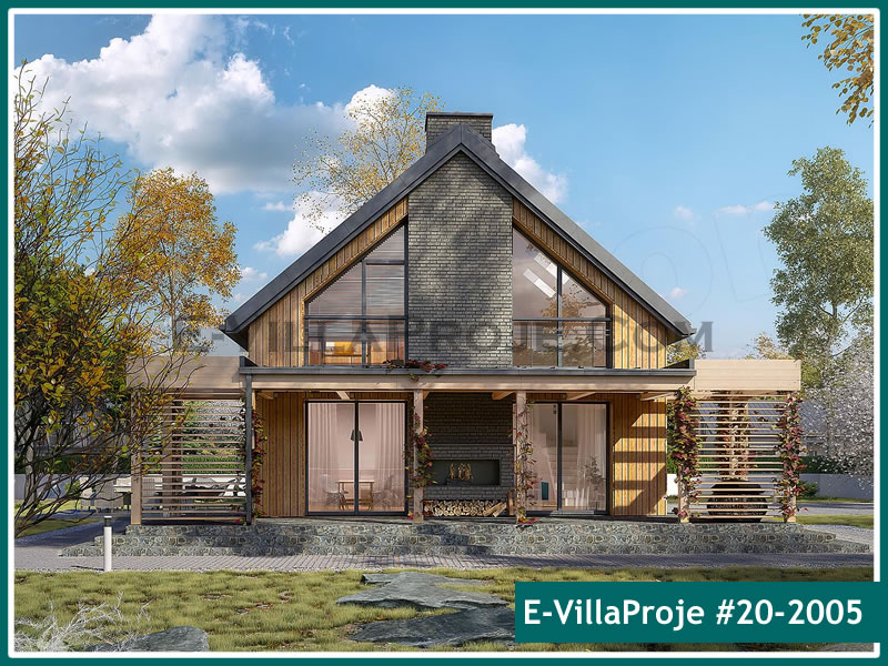 191 m² 2 Katlı (Dubleks) 5+1 Modern Çelik Konstrüksiyon Villa (Ev Villa Proje #20 - 2005) Cephe Görünümü ve Kat Planı