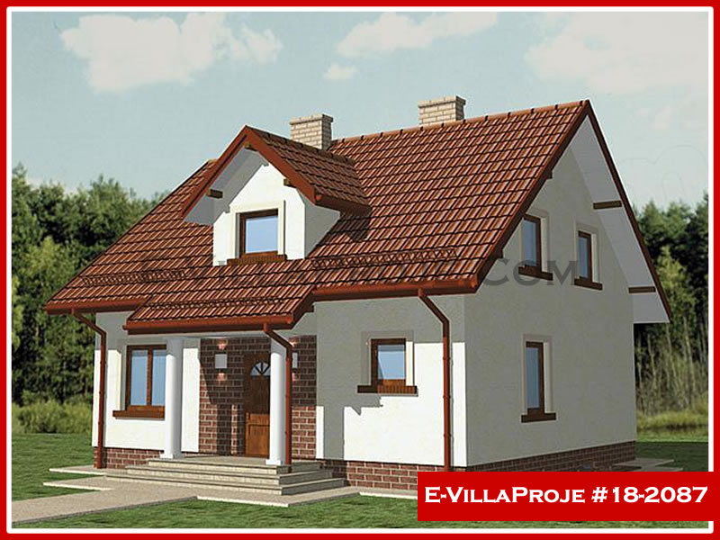 192 m² 2 Katlı (Dubleks) 5+1 Amerikan Çelik Konstrüksiyon Villa (Ev Villa Proje #18 - 2087) Cephe Görünümü ve Kat Planı